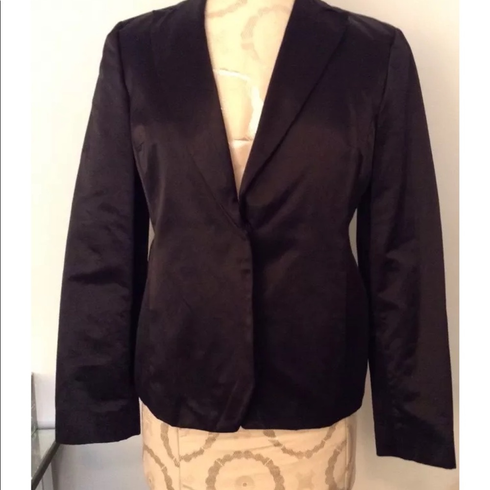 Banana Republic Black Satin Blazer Jacket